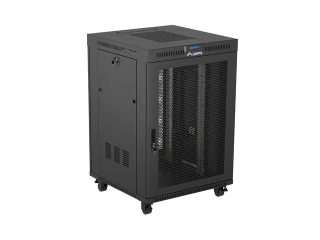 Lanberg rack cabinet 19" free-standing 22U/800x800 (flat pack) with mesh door lcd black v2