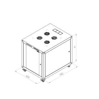 Formrack 19" свободностоящ шкаф 42U 600/800mm, височина: 2096 mm, товароносимост: 600 kg, предна врата от закалено стъкло, отваряеми заключващи се страни и заден панел (не включва колела/крака)