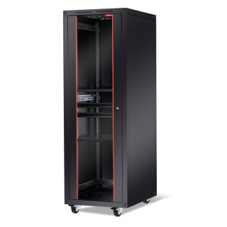 Formrack 19" свободностоящ шкаф 42U 600/800mm, височина: 2096 mm, товароносимост: 600 kg, предна врата от закалено стъкло, отваряеми заключващи се страни и заден панел (не включва колела/крака)