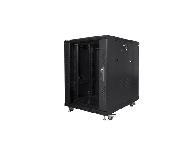 LANBERG комуникационен шкаф 19" свободностоящ 15U/600x800 (плосък пакет) черен