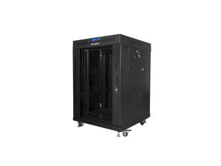 LANBERG комуникационен шкаф 19" свободностоящ 15U/600x600 (плосък пакет) със стъклена врата LCD черен v2