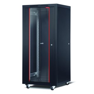 Formrack 19" свободностоящ шкаф 32U 600/1000mm, височина: 1653 mm, товароносимост: 600 kg, предна врата от закалено стъкло, отваряеми заключващи се страни и гръб (не включва група колела/крака)