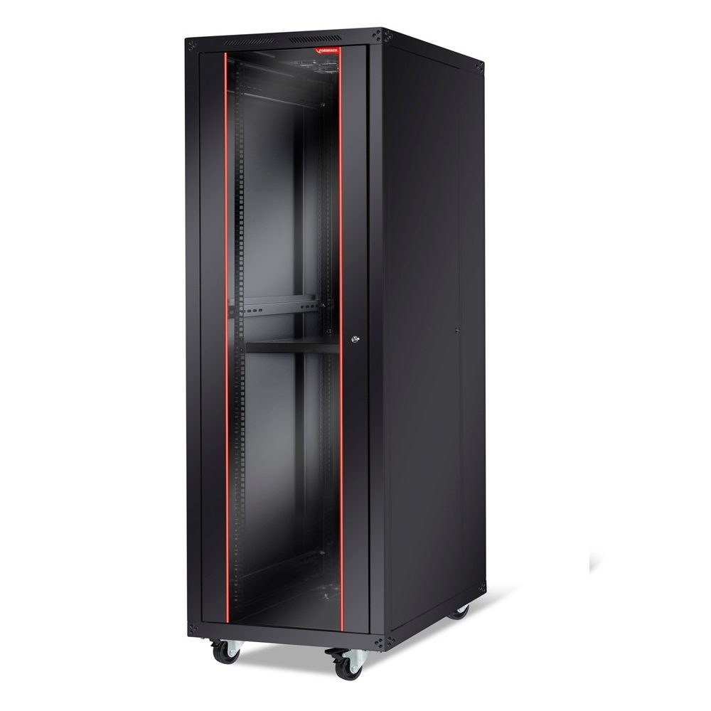 Formrack 19" свободностоящ шкаф 42U 600/1000mm, височина: 2096 mm, товароносимост: 600 kg, предна врата от закалено стъкло, отваряеми заключващи се страни и заден панел (не включва колелца/крака)