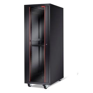 Formrack 19" свободностоящ шкаф 42U 600/1000mm, височина: 2096 mm, товароносимост: 600 kg, предна врата от закалено стъкло, отваряеми заключващи се страни и заден панел (не включва колелца/крака)