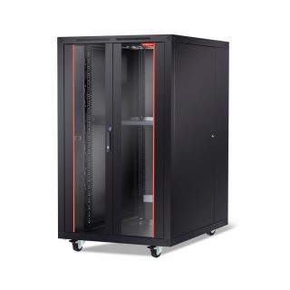 Formrack 19" Свободностоящ шкаф 32U 800/1000mm, височина: 1651 mm, товароносимост: 600 kg, предна врата от закалено стъкло, отваряеми заключващи се страни и гръб (не включва колела/крака)