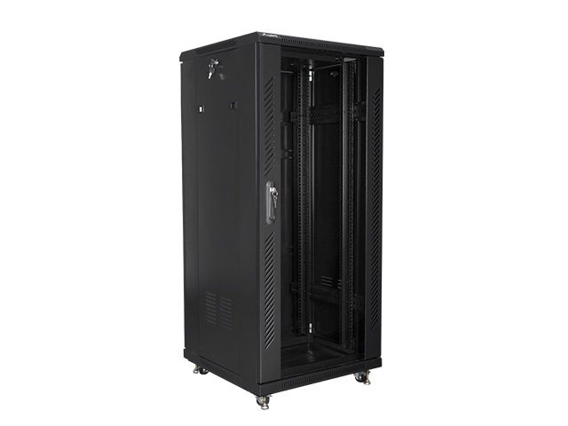 LANBERG комуникационен шкаф 19" свободностоящ 27U / 600x600, самостоятелно сглобяване, черен