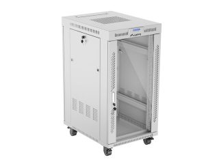 Lanberg rack cabinet 19" free-standing 22U/600x800 (flat pack) with glass door lcd grey v2