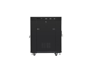 Lanberg rack cabinet 19" free-standing 15U/600x800 (flat pack) with glass door lcd black v2