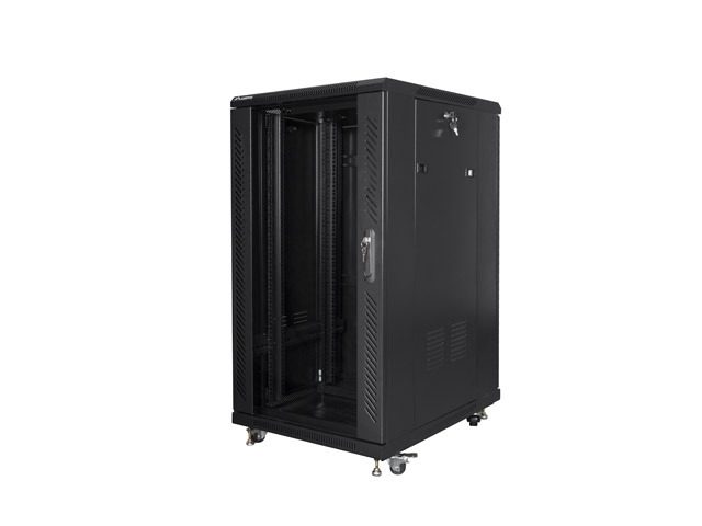 LANBERG комуникационен шкаф 19" свободностоящ 22U/600x800 (плосък пакет) черен