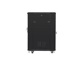 LANBERG комуникационен шкаф 19" свободностоящ 22U/600x800 (плосък пакет) с мрежеста врата, черен