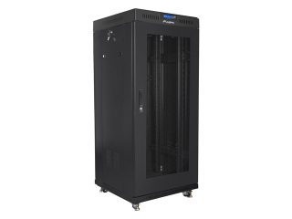 Lanberg rack cabinet 19" free-standing 27U/600x600 (flat pack) with mesh door lcd black v2