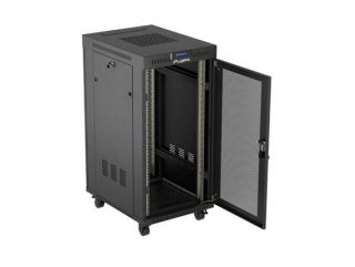 Lanberg Rack Cabinet 19" Free-Standing 24U/600X800 (Flat Pack) With Mesh Door LCD Black V2