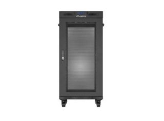 Lanberg Rack Cabinet 19" Free-Standing 24U/600X800 (Flat Pack) With Mesh Door LCD Black V2