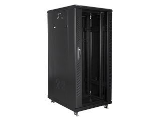 LANBERG комуникационен шкаф 19" свободностоящ 27U / 600x800, самостоятелно сглобяем, черен