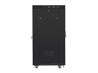 Lanberg rack cabinet 19" free-standing 27U / 600x800 self-assembly flat pack with glass door LCD, black