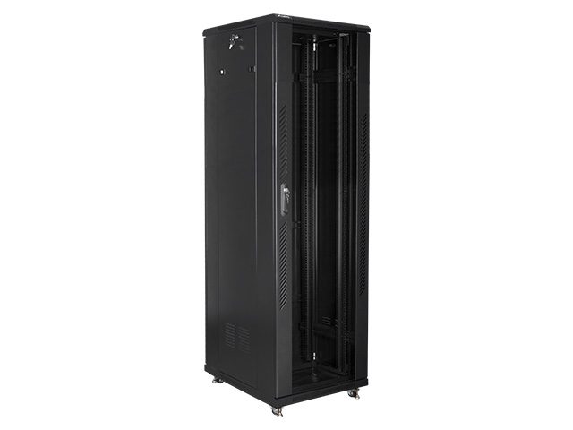 LANBERG комуникационен шкаф 19" свободностоящ 42U / 600x800, самостоятелно сглобяем, черен