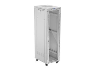 LANBERG шкаф 19" свободностоящ 42U/600x800 (плосък пакет) със стъклена врата LCD, сив v2