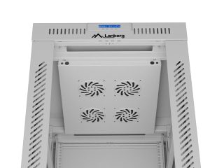 LANBERG шкаф 19" свободностоящ 42U/600x800 (плосък пакет) със стъклена врата LCD, сив v2