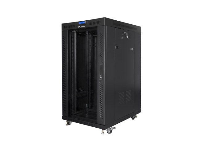Lanberg rack cabinet 19" free-standing 22U/800x1000 (flat pack) with mesh door lcd black v2