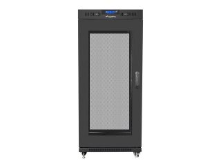 LANBERG шкаф 19" свободностоящ 27U / 600x800, самостоятелно сглобяем, с мрежеста врата LCD, черен