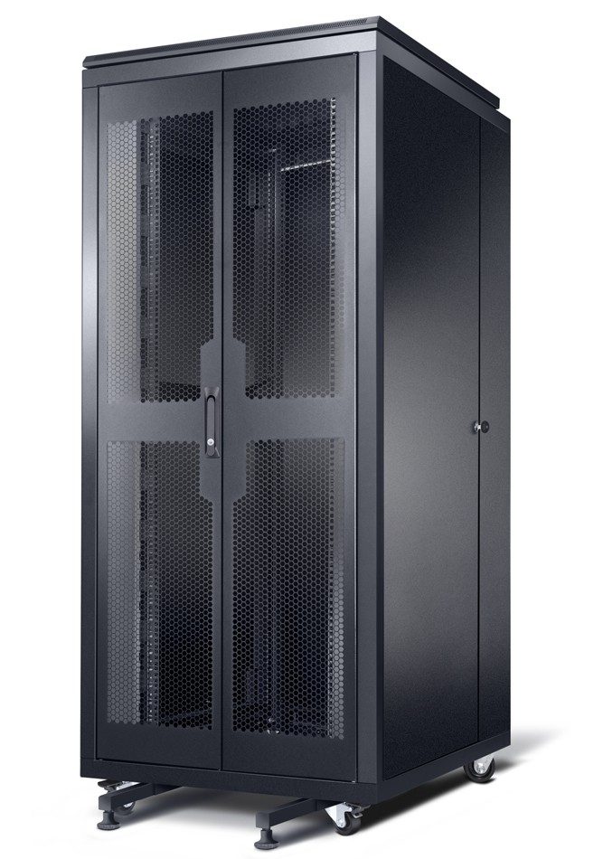 Formrack 19" сървърен шкаф 36U 800/1000mm, перфорирана предна и задна врата, отварящи се заключващи се страни, височина: 1653 mm, товароносимост: 1000 kg