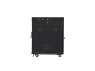 LANBERG шкаф 19" свободностоящ 15U/800x1000 (плосък пакет) с мрежеста врата lcd черен v2