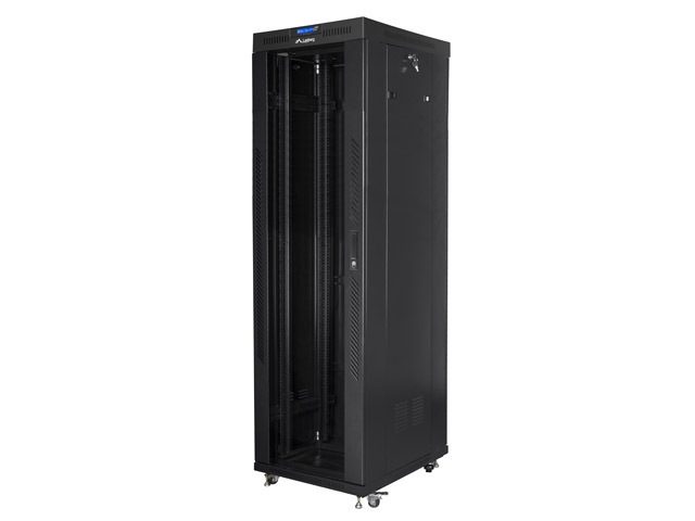 Lanberg rack cabinet 19" free-standing 42U/600x800 (flat pack) with glass door lcd black v2