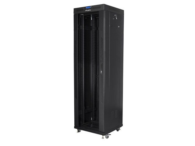 Lanberg rack cabinet 19" free-standing 42U/600x600 (flat pack) with glass door lcd black v2
