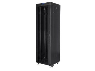 Lanberg rack cabinet 19" free-standing 42U/600x600 (flat pack) with glass door lcd black v2