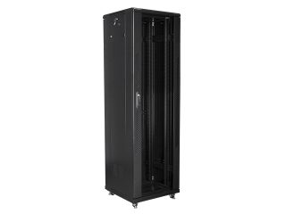 LANBERG комуникационен шкаф 19" свободностоящ 42U / 600x600 (самосглобяем плосък пакет), черен