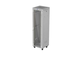Lanberg Rack Cabinet 19" Free-Standing 42U/600X600 (Flat Pack) With Glass Door LCD Grey V2