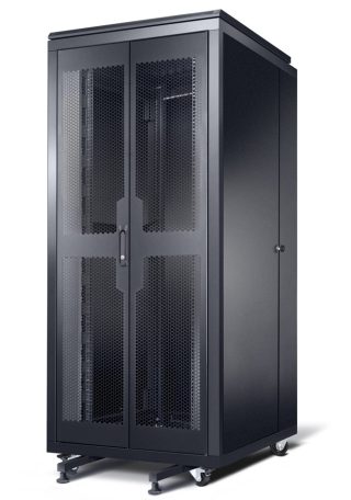 Formrack 19" сървърен шкаф 42U 800/1000 мм, перфорирани предни и задни врати, отварящи се заключващи се страни, височина: 2098 мм, товароносимост: 1000 кг