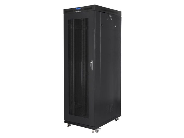 Lanberg rack cabinet 19" free-standing 27U/800x1200 (flat pack) with mesh door lcd black