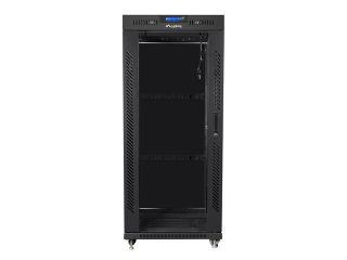 Lanberg rack cabinet 19" free-standing 27U/800x1000 (flat pack) with glass door lcd black v2