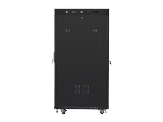 Lanberg rack cabinet 19" free-standing 27U/800x1000 (flat pack) with glass door lcd black v2