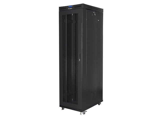 Lanberg шкаф 19" свободностоящ 47U/800x1000 (плосък пакет) с мрежеста врата LCD черен v2