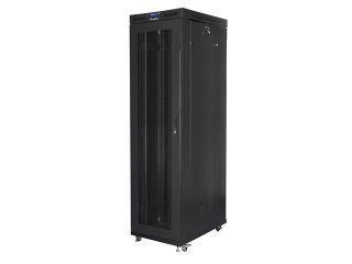 Lanberg шкаф 19" свободностоящ 47U/800x1000 (плосък пакет) с мрежеста врата LCD черен v2