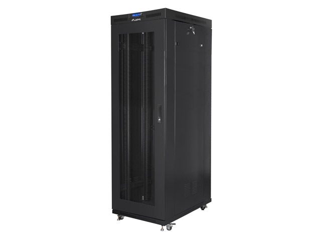 Lanberg rack cabinet 19" free-standing 42U/800x1000 (flat pack) with mesh door lcd black v2