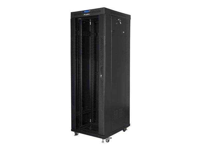 LANBERG rack cabinet 19" свободностоящ 37U/800x1000 (flat pack) със стъклена врата LCD черен v2
