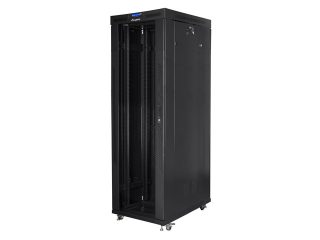 LANBERG комуникационен шкаф 19" свободностоящ 42U/800x1000 (плосък пакет) със стъклена врата LCD черен v2