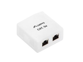 Lanberg повърхностна кутия CAT.5e FTP екранирана 2X RJ45, бяла