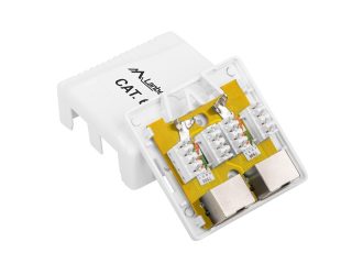Lanberg повърхностен монтаж кутия CAT.6 FTP екранирана 2X RJ45, бяла