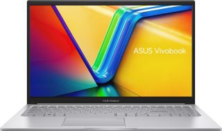 ASUS Vivobook X1504VA-BQ5639NA лаптоп, Intel Core 3 100U 1.2 GHz (10MB Cache, до 4.7 GHz, 6 ядра, 8 нишки), 15.6" FHD (1920x1080), 8GB DDR5, SSD 256GB, Chiclet клавиатура с Num-key, без ОС, Cool Silver, US, без адаптер