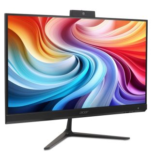 Настолен компютър - всичко в едно Acer Aspire C24-B, 23.8" FHD IPS AiO 120Hz, AMD Ryzen 5 7430U (до 4.30GHz, 19MB), 16GB DDR4 (1 свободен слот), 512GB SSD, без DVD, AMD Radeon Graphics, HDMI, USB 3.2, USB 2.0, Type-C, RJ-45, WiFi 6, BT 5.0, KBD & Mouse USB, Glan, Tilt, Cam+mic, без OS, черен