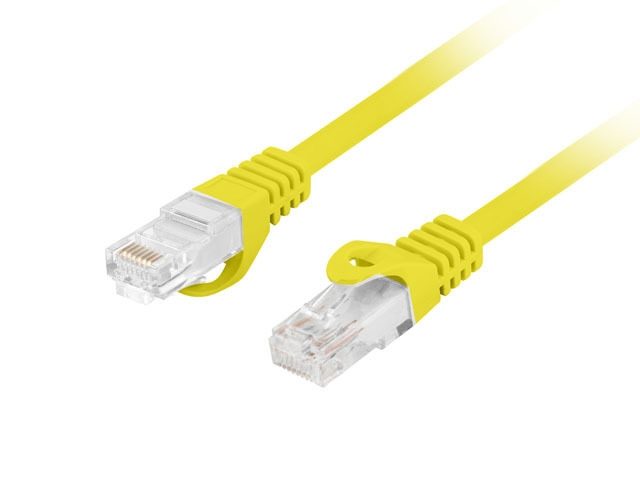 Lanberg пач кабел CAT.6A U/UTP LSZH CU 0.25m Fluke Passed, жълт