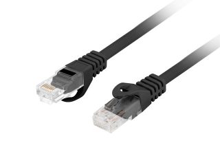 Патч кабел Lanberg CAT.6 UTP LSZH Cu 0.5 m черен, преминал Fluke тест