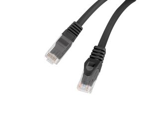 Патч кабел Lanberg CAT.6 UTP LSZH Cu 0.5 m черен, преминал Fluke тест
