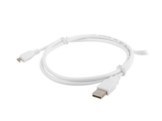 Lanberg USB Micro-B (M) към USB-A (M) 2.0 кабел, 1м, бял