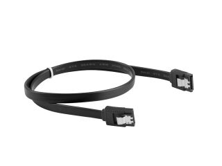 Lanberg SATA DATA III (6GB/s) F/F кабел 50cm с метални клипси, черен