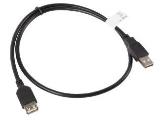 Удължителен кабел Lanberg USB 2.0 AM-AF, 70 см, черен